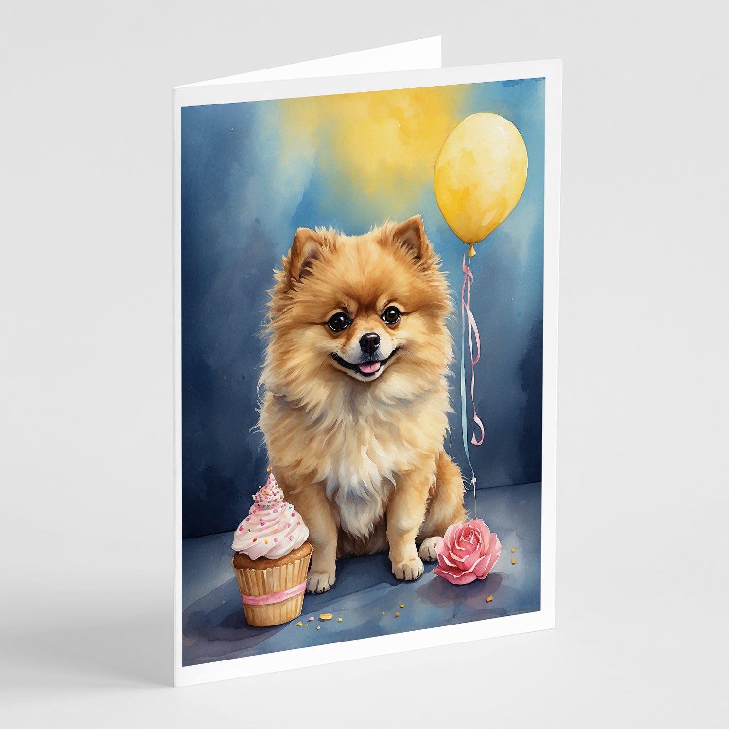 Buy this Pomeranian Happy Birthday Greeting Cards Pack of 8