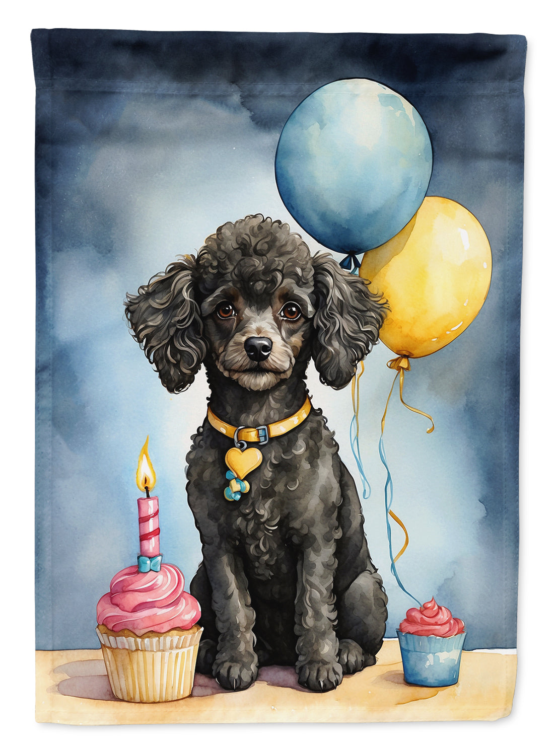Buy this Black Toy Poodle Happy Birthday House Flag