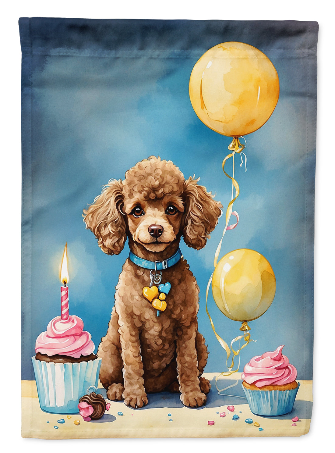 Buy this Chocolate Toy Poodle Happy Birthday Garden Flag