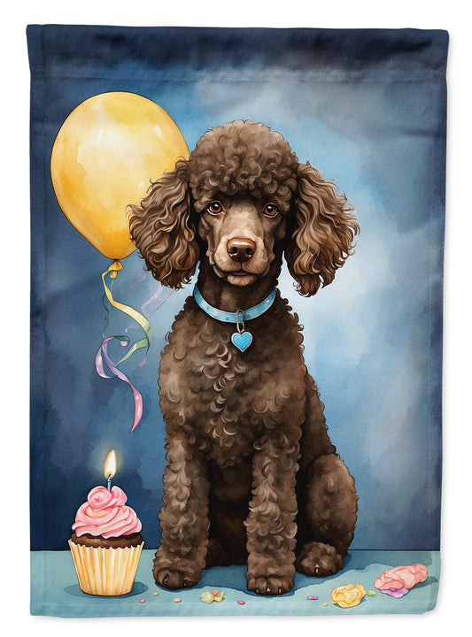 Buy this Chocolate Standard Poodle Happy Birthday House Flag