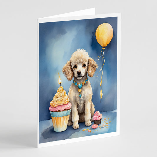 Buy this White Toy Poodle Happy Birthday Greeting Cards Pack of 8