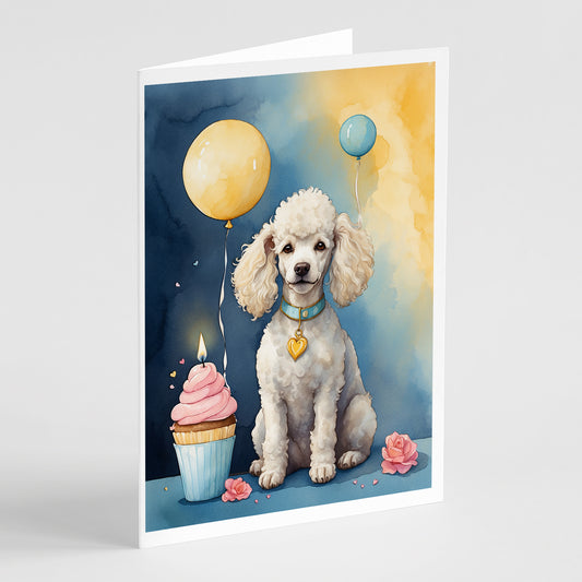 Buy this White Poodle Happy Birthday Greeting Cards Pack of 8