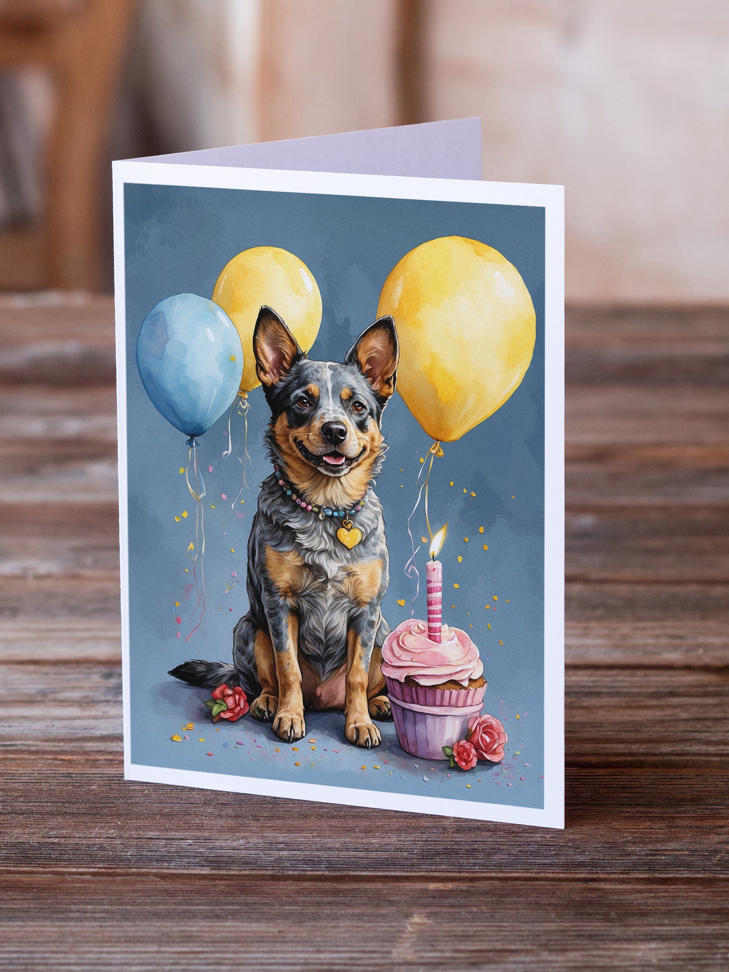 Australian Cattle Dog Happy Birthday Greeting Cards Pack of 8