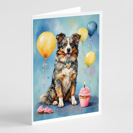 Buy this Australian Shepherd Happy Birthday Greeting Cards Pack of 8