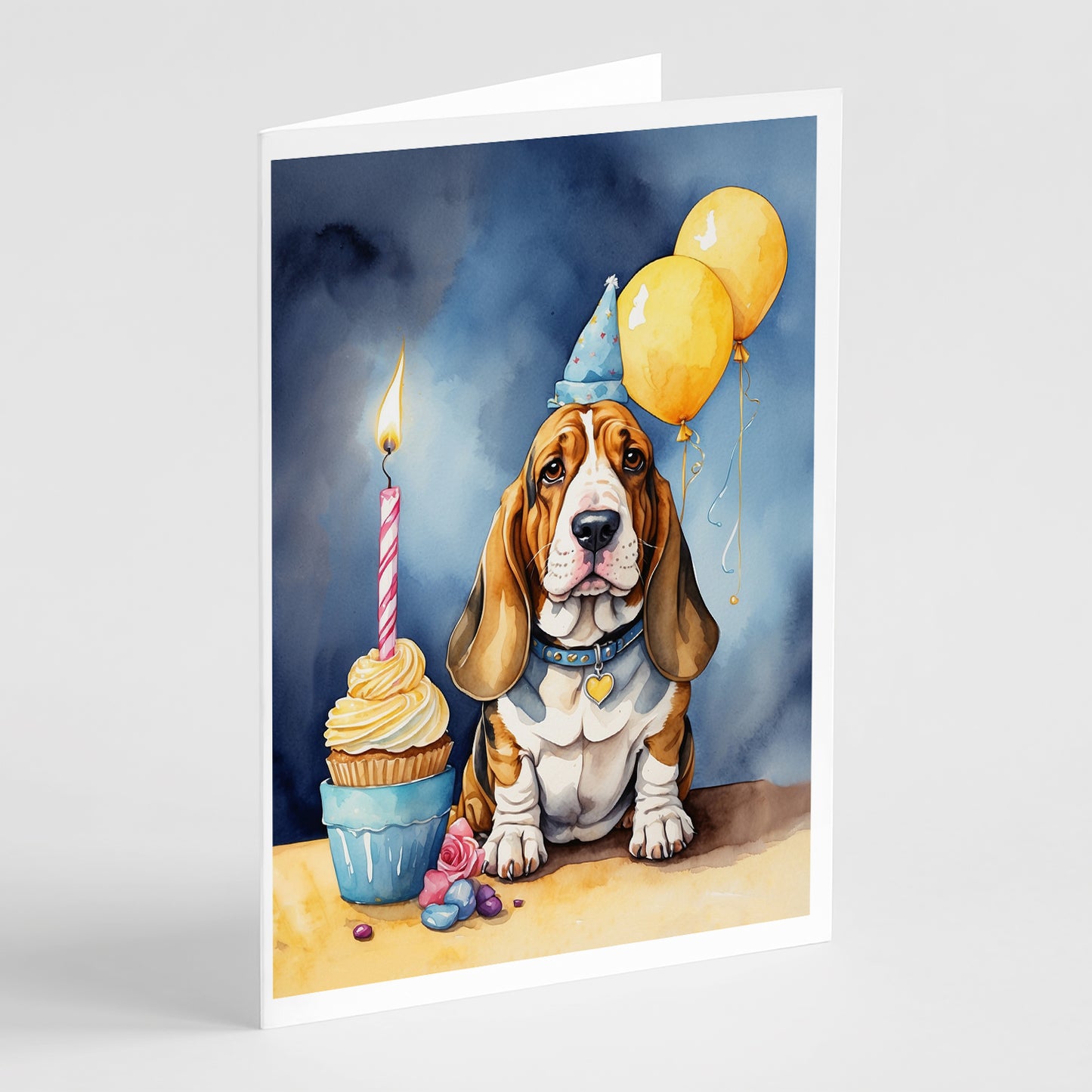 Buy this Basset Hound Happy Birthday Greeting Cards Pack of 8