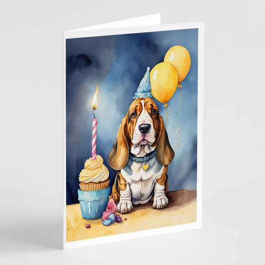 Buy this Basset Hound Happy Birthday Greeting Cards Pack of 8