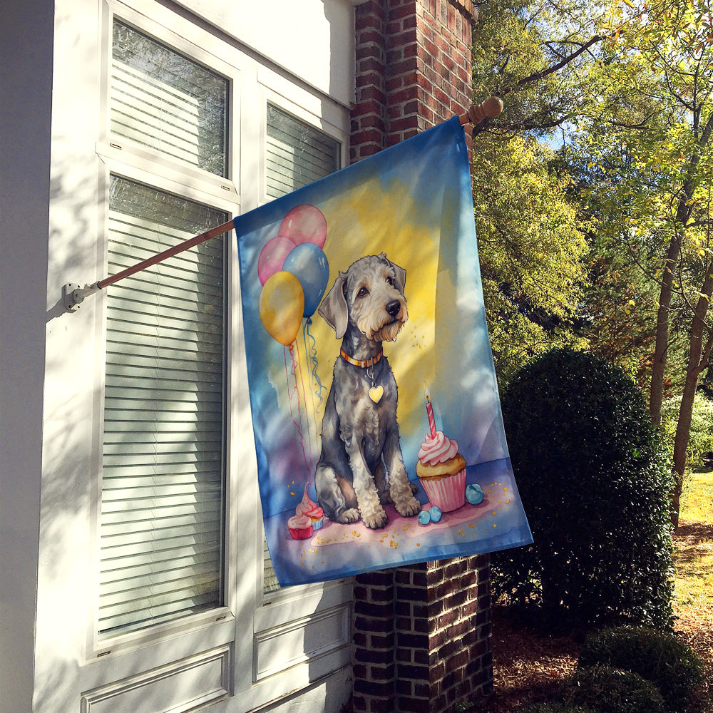 Bedlington Terrier Happy Birthday House Flag