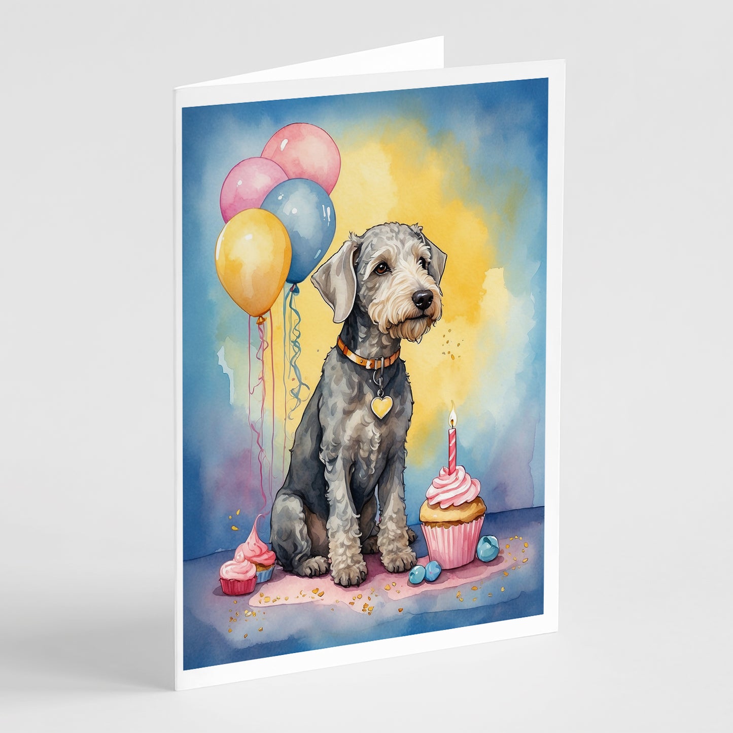 Buy this Bedlington Terrier Happy Birthday Greeting Cards Pack of 8