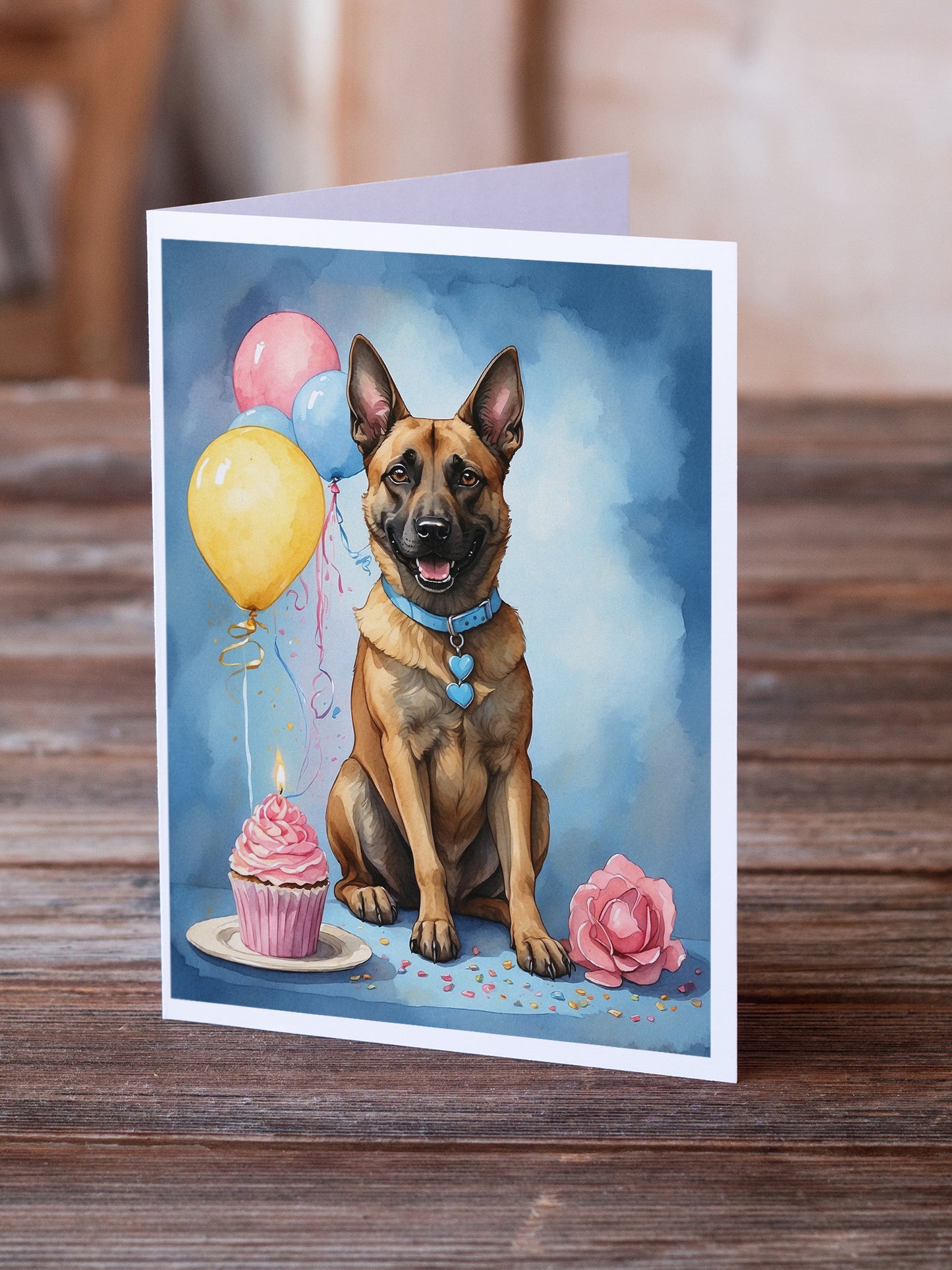 Belgian Malinois Happy Birthday Greeting Cards Pack of 8