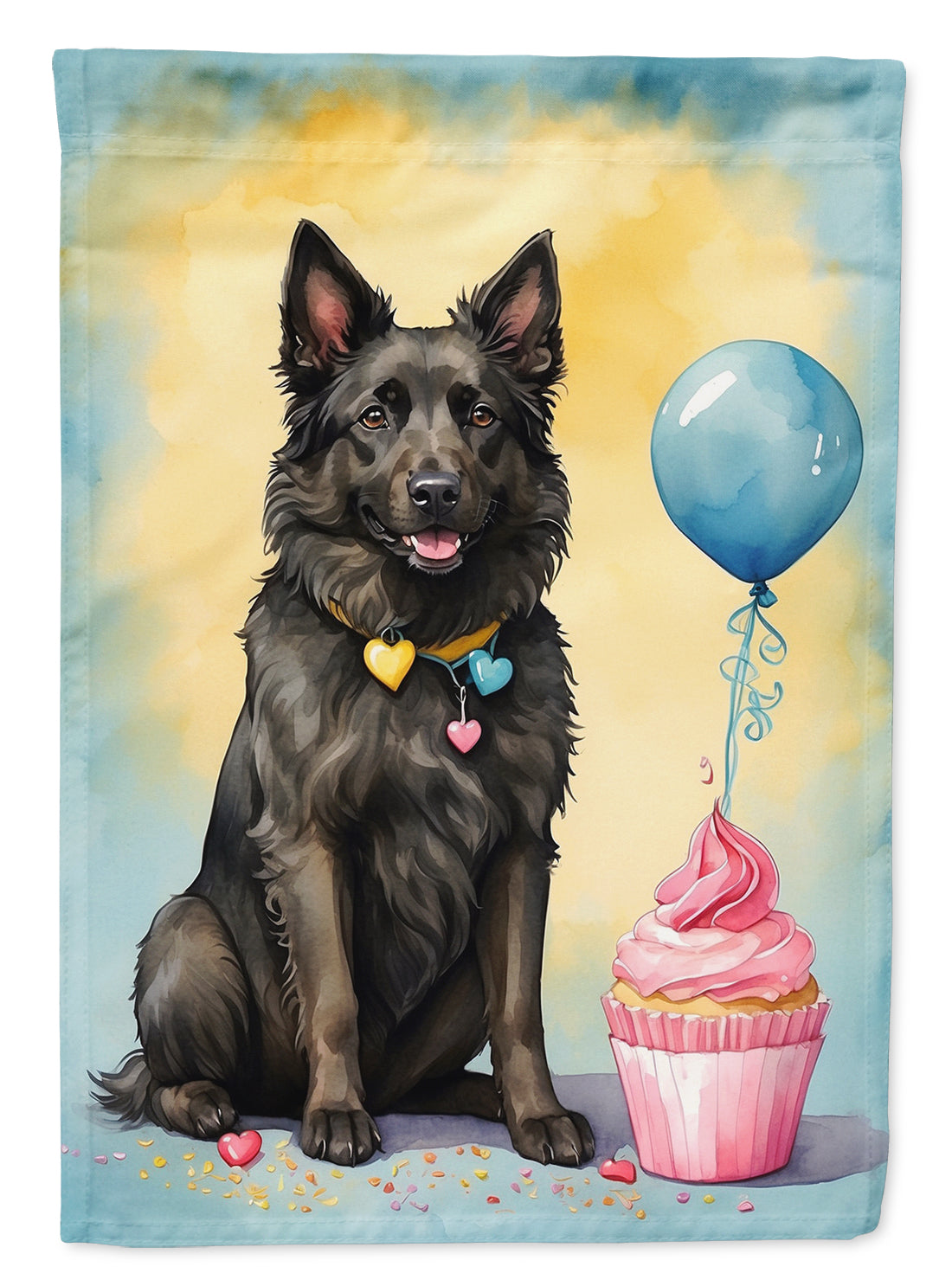 Buy this Belgian Sheepdog Happy Birthday House Flag