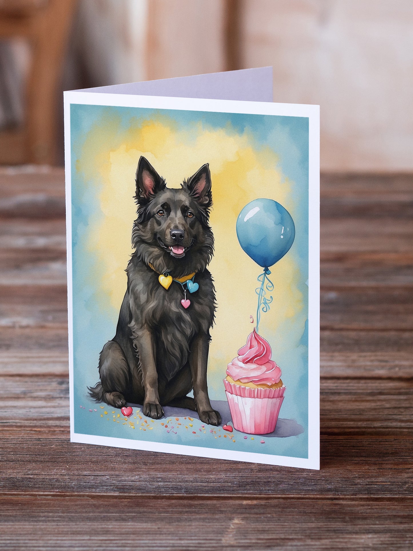 Belgian Sheepdog Happy Birthday Greeting Cards Pack of 8