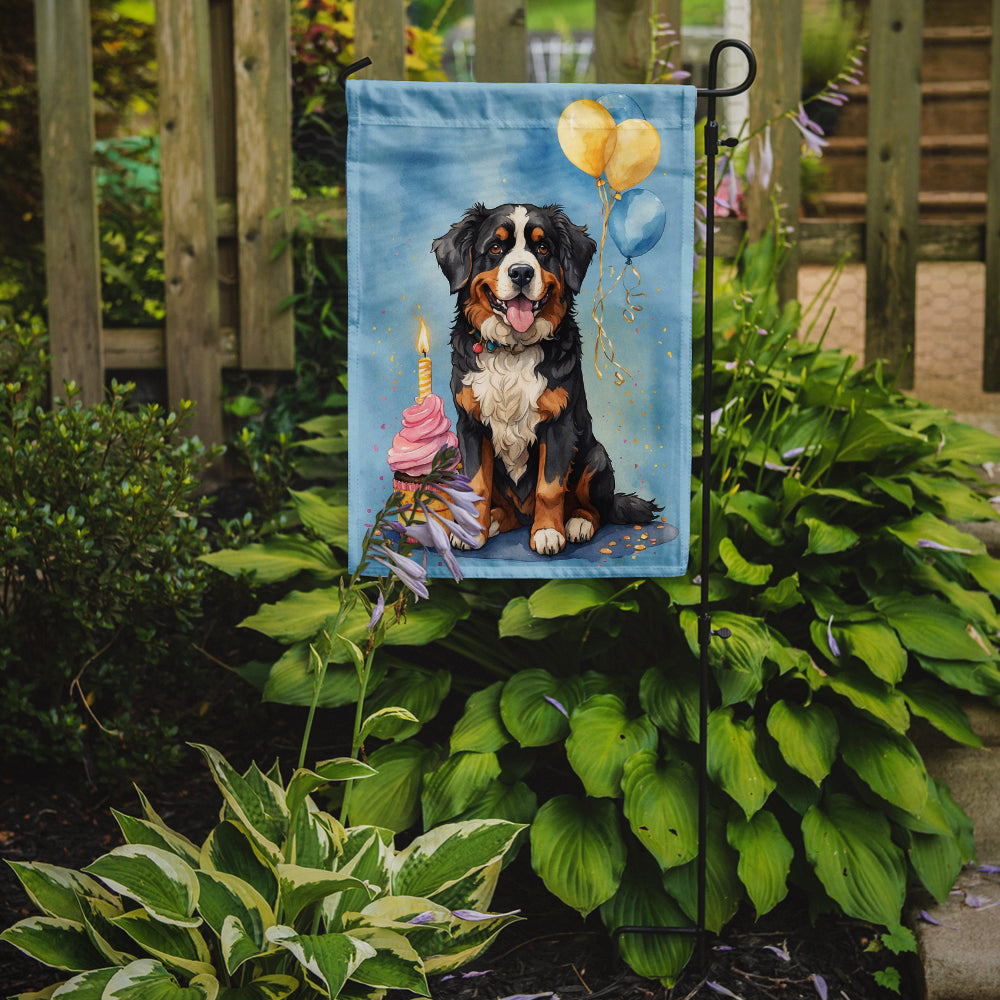 Bernese Mountain Dog Happy Birthday Garden Flag