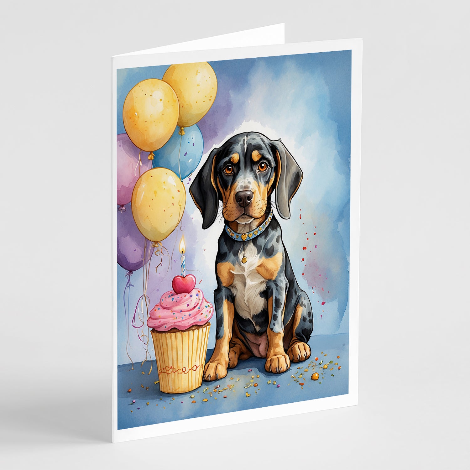 Buy this Bluetick Coonhound Happy Birthday Greeting Cards Pack of 8
