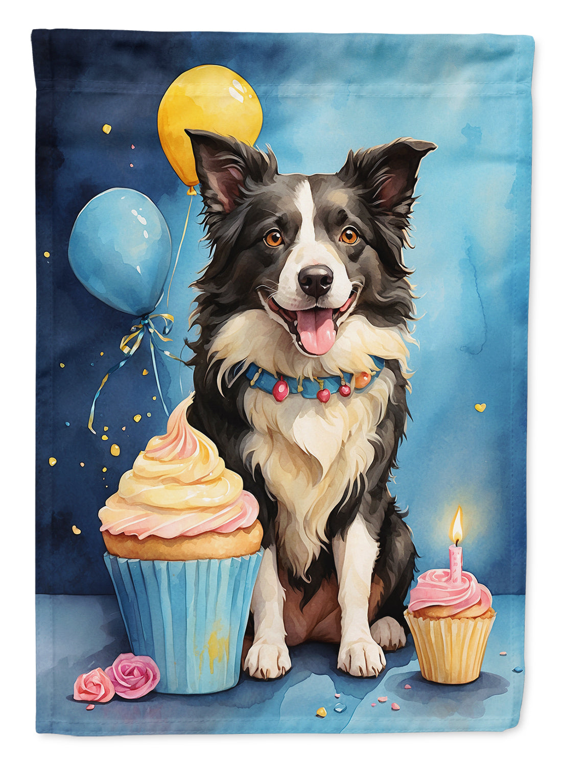 Buy this Border Collie Happy Birthday House Flag