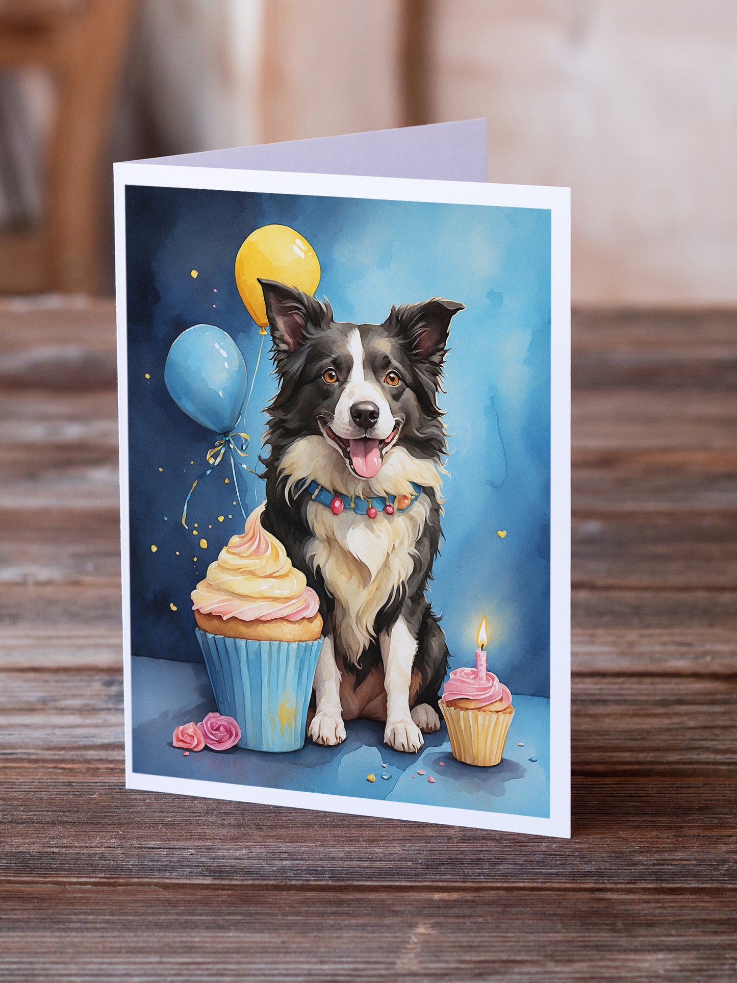 Border Collie Happy Birthday Greeting Cards Pack of 8