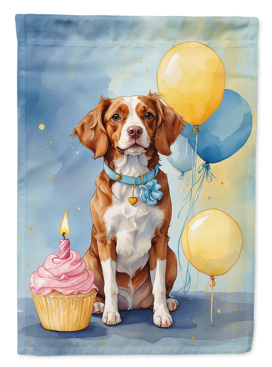 Buy this Brittany Spaniel Happy Birthday House Flag