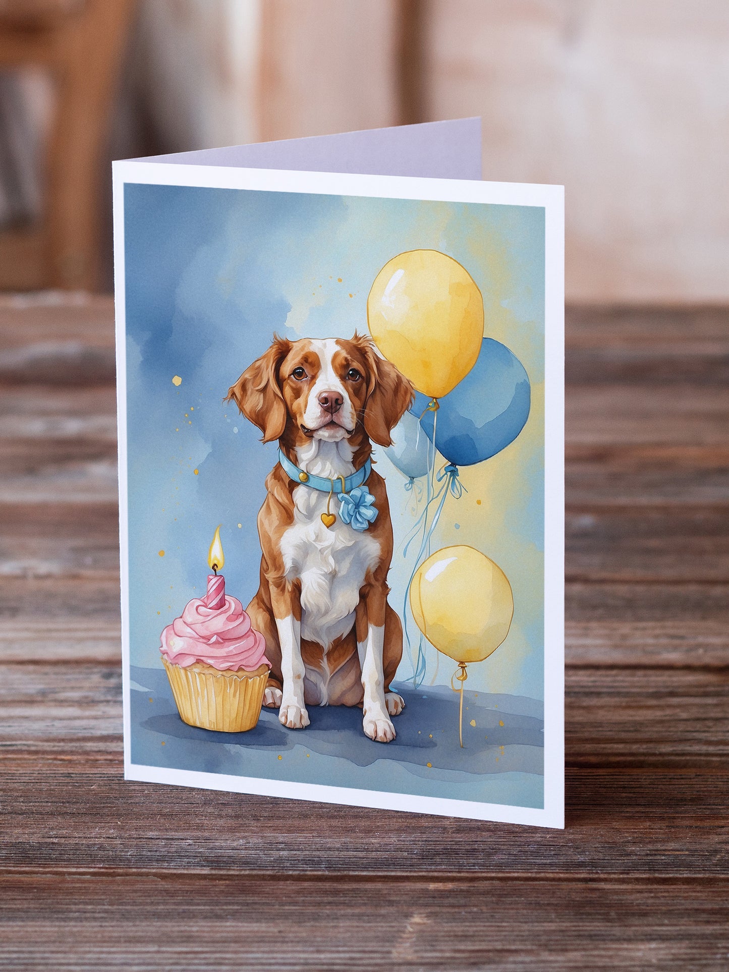 Brittany Spaniel Happy Birthday Greeting Cards Pack of 8