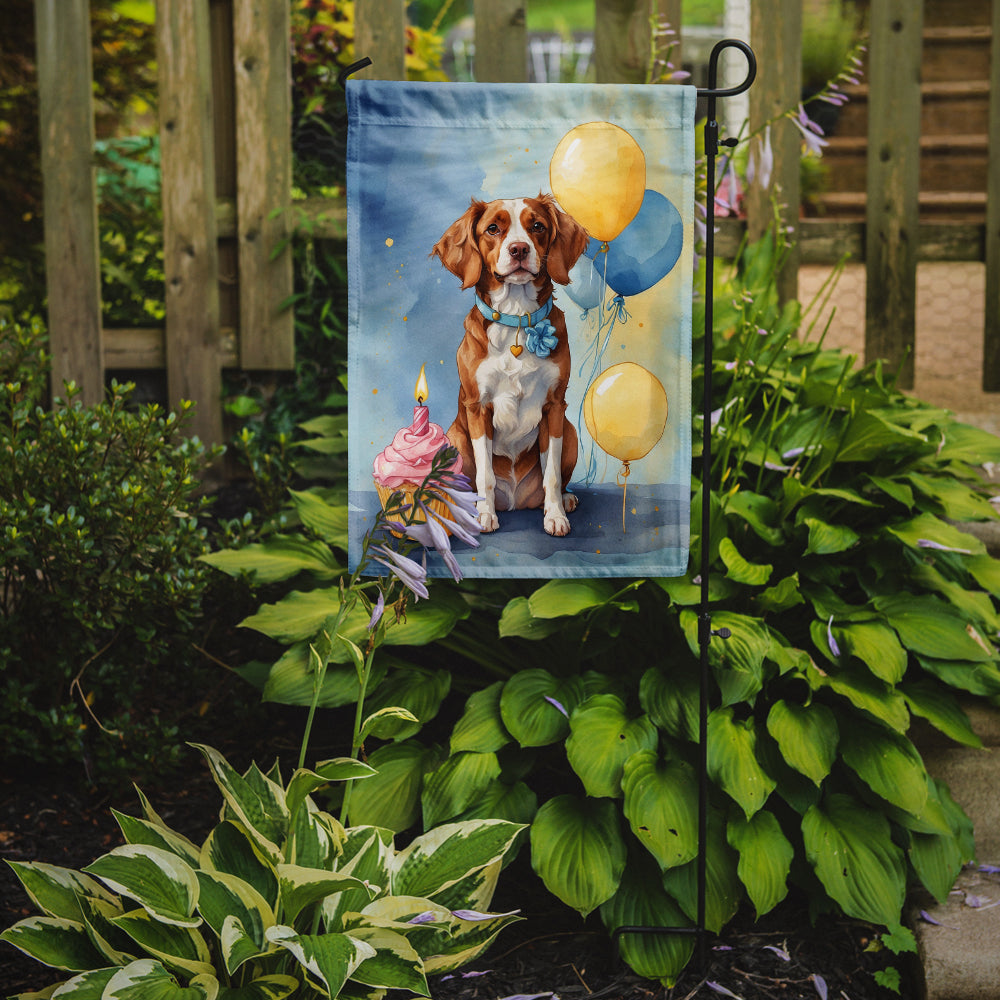 Brittany Spaniel Happy Birthday Garden Flag