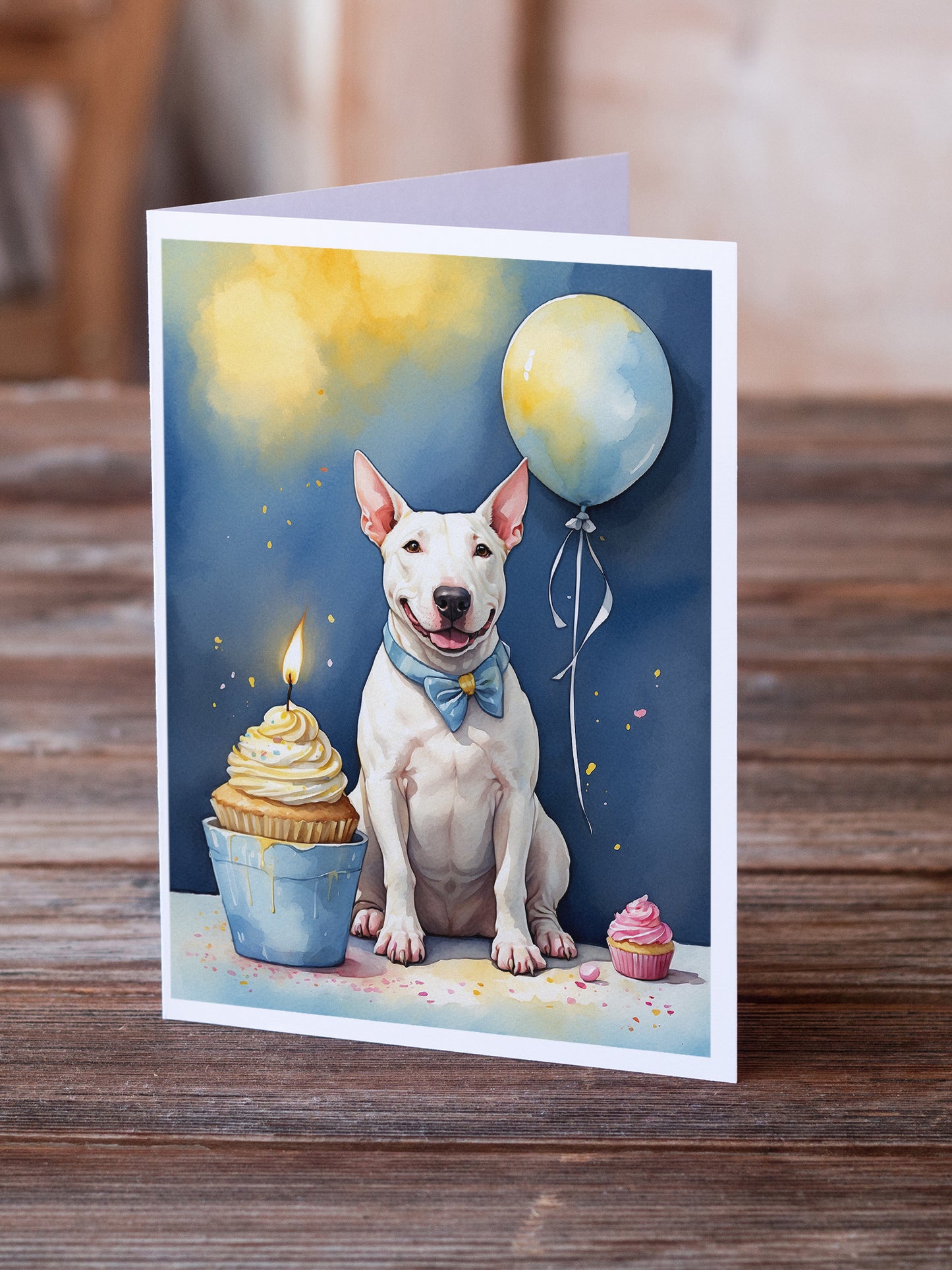 Bull Terrier Happy Birthday Greeting Cards Pack of 8