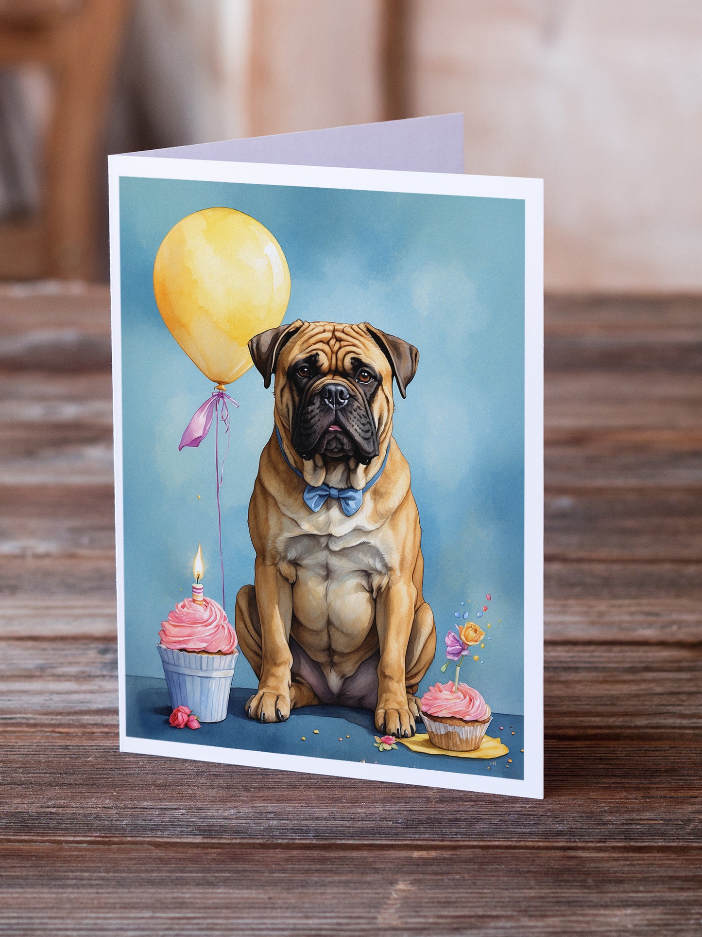 Bullmastiff Happy Birthday Greeting Cards Pack of 8