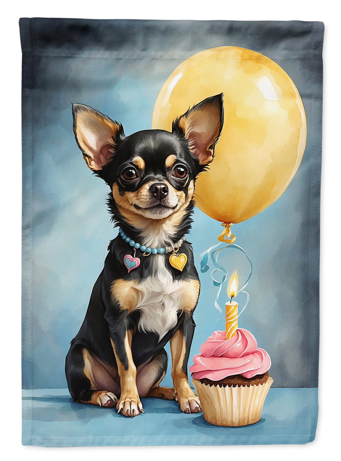 Buy this Black and Tan Chihuahua Happy Birthday House Flag