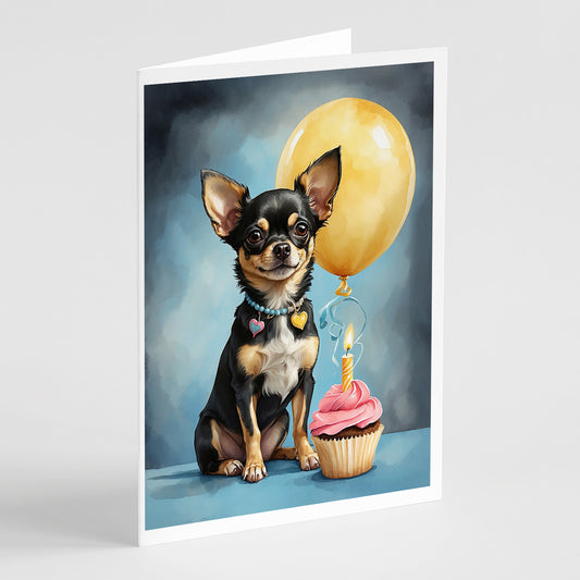 Buy this Black and Tan Chihuahua Happy Birthday Greeting Cards Pack of 8