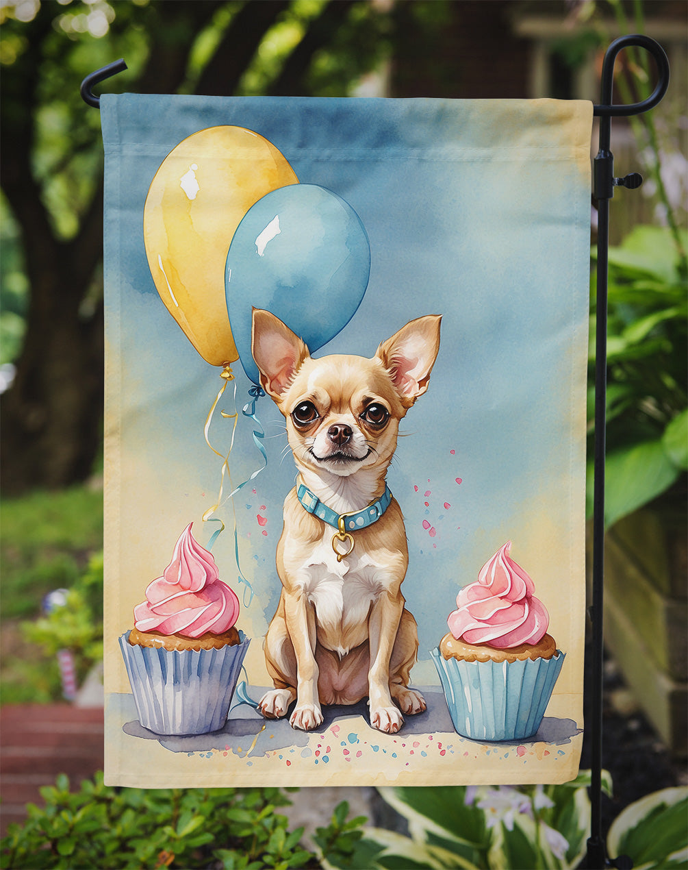 Chihuahua Happy Birthday Garden Flag