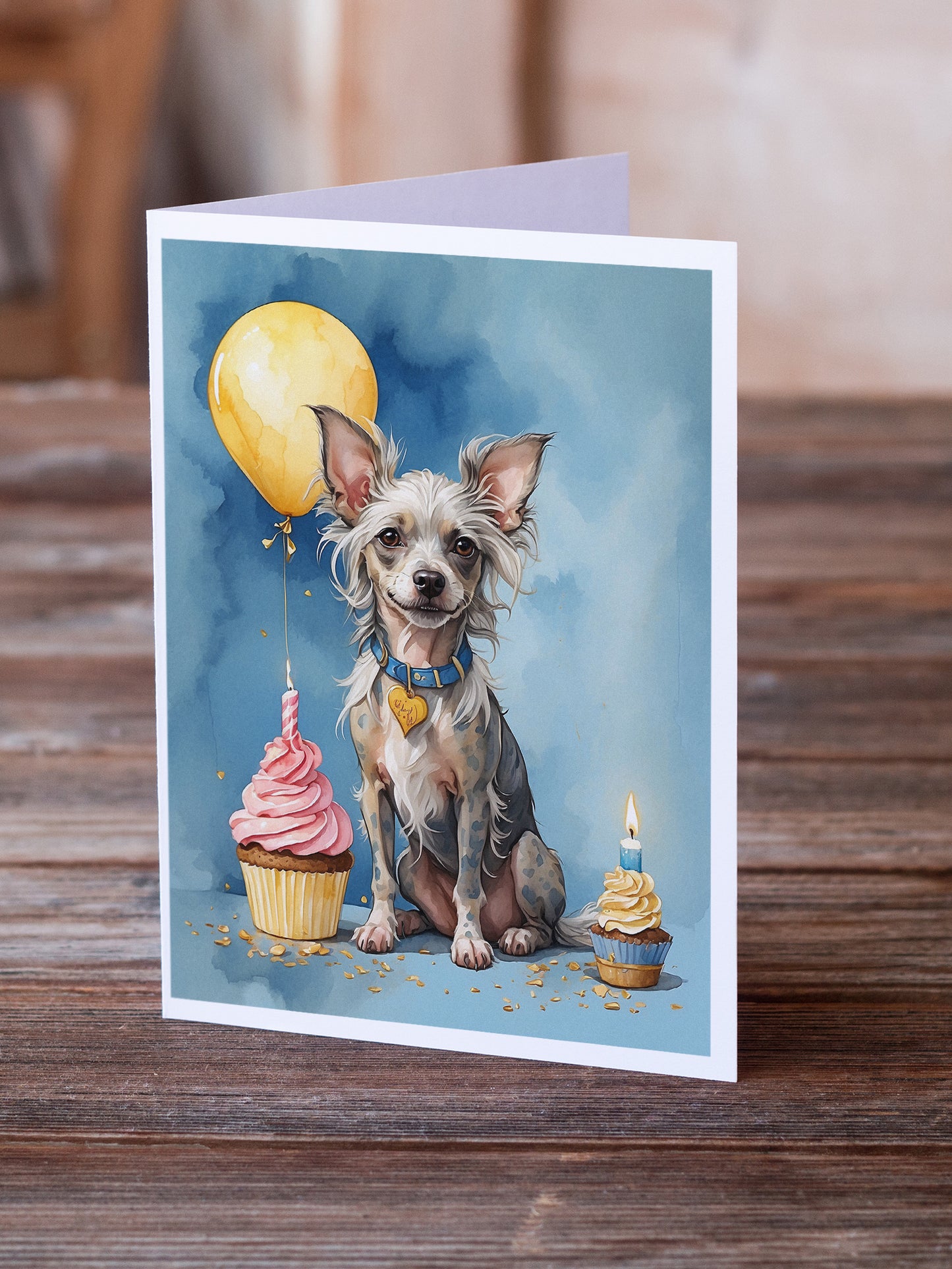 Chinese Crested Happy Birthday Greeting Cards Pack of 8
