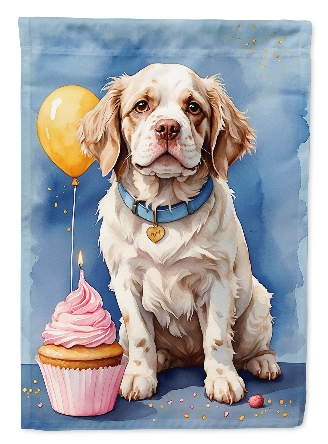 Buy this Clumber Spaniel Happy Birthday House Flag
