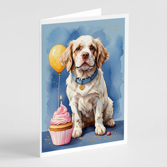 Buy this Clumber Spaniel Happy Birthday Greeting Cards Pack of 8