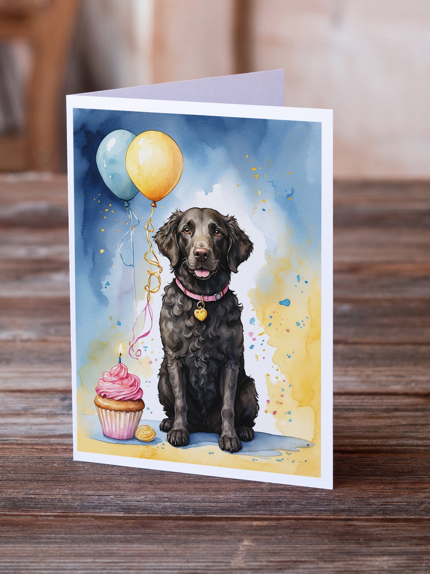 Curly Coated Retriever Happy Birthday Greeting Cards Pack of 8
