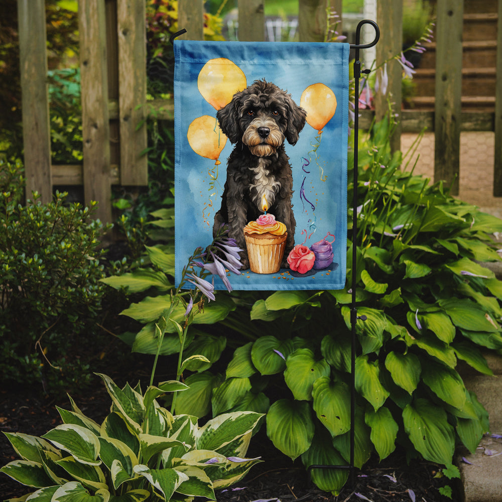 Portuguese Water Dog Happy Birthday Garden Flag