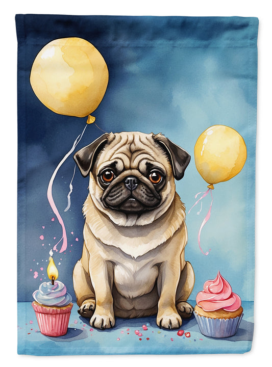Buy this Pug Happy Birthday Garden Flag