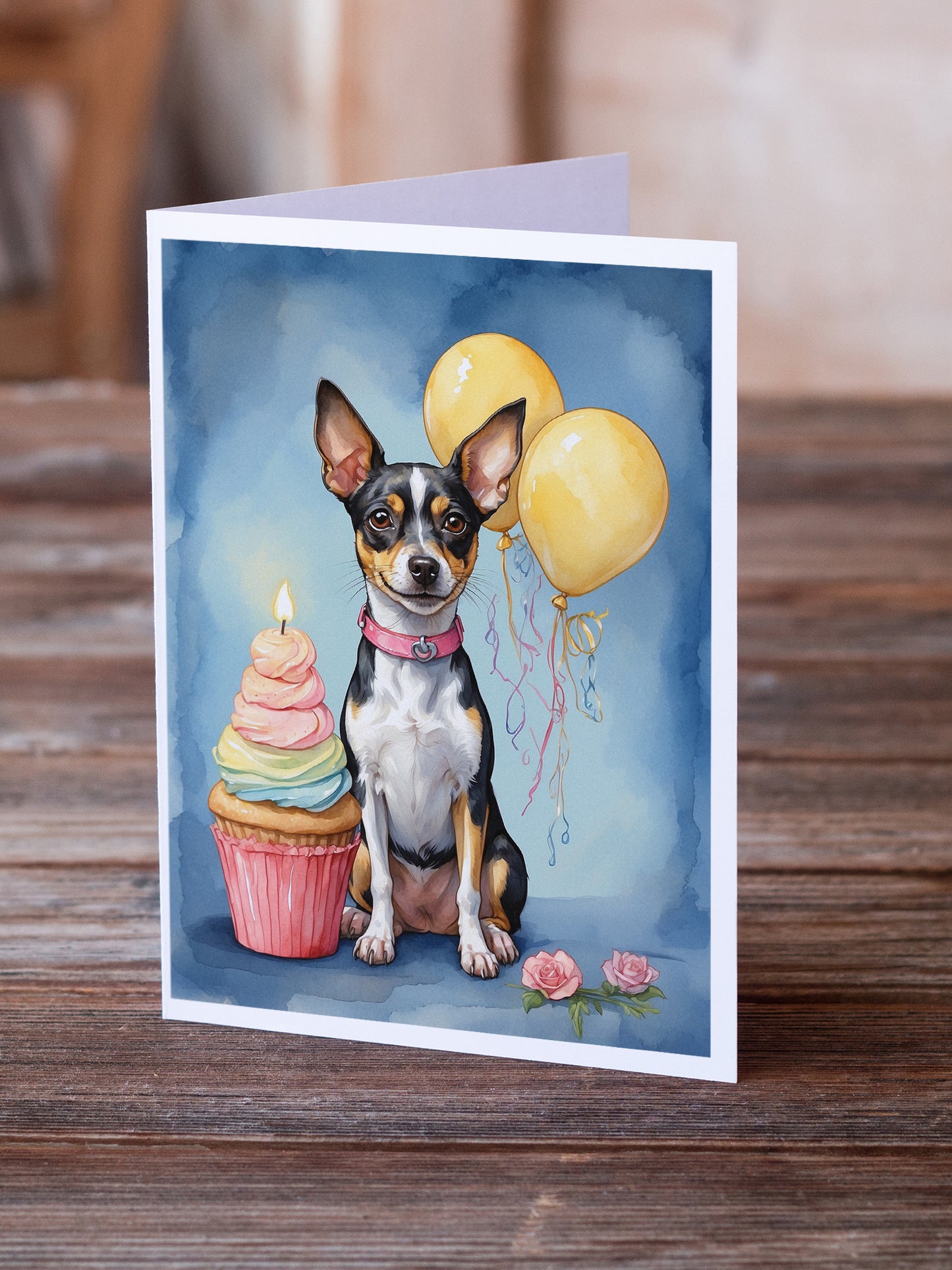 Rat Terrier Happy Birthday Greeting Cards Pack of 8