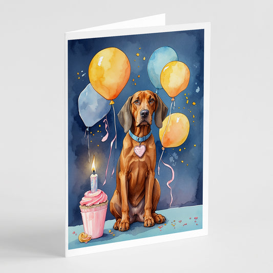 Buy this Redbone Coonhound Happy Birthday Greeting Cards Pack of 8