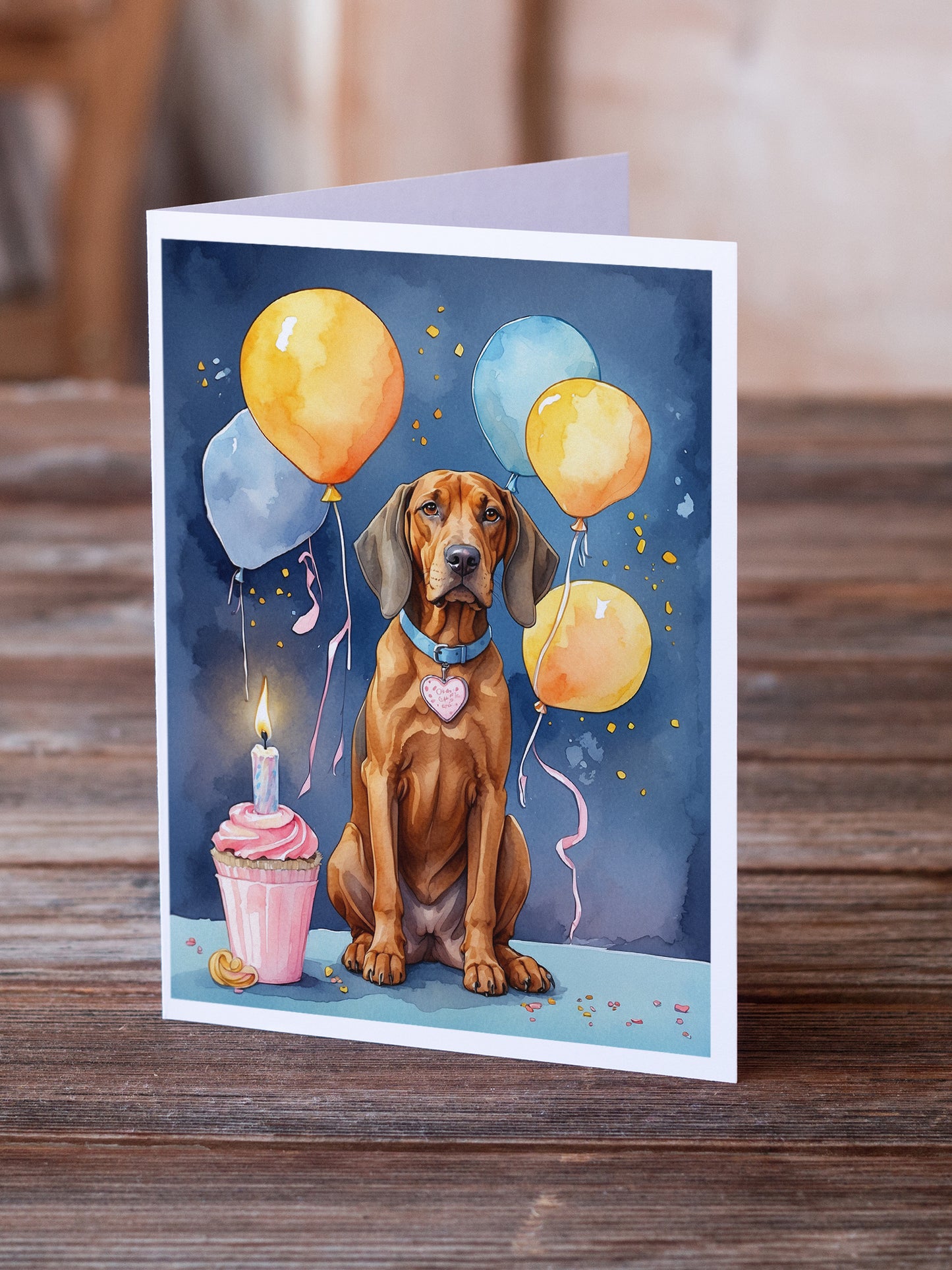 Redbone Coonhound Happy Birthday Greeting Cards Pack of 8