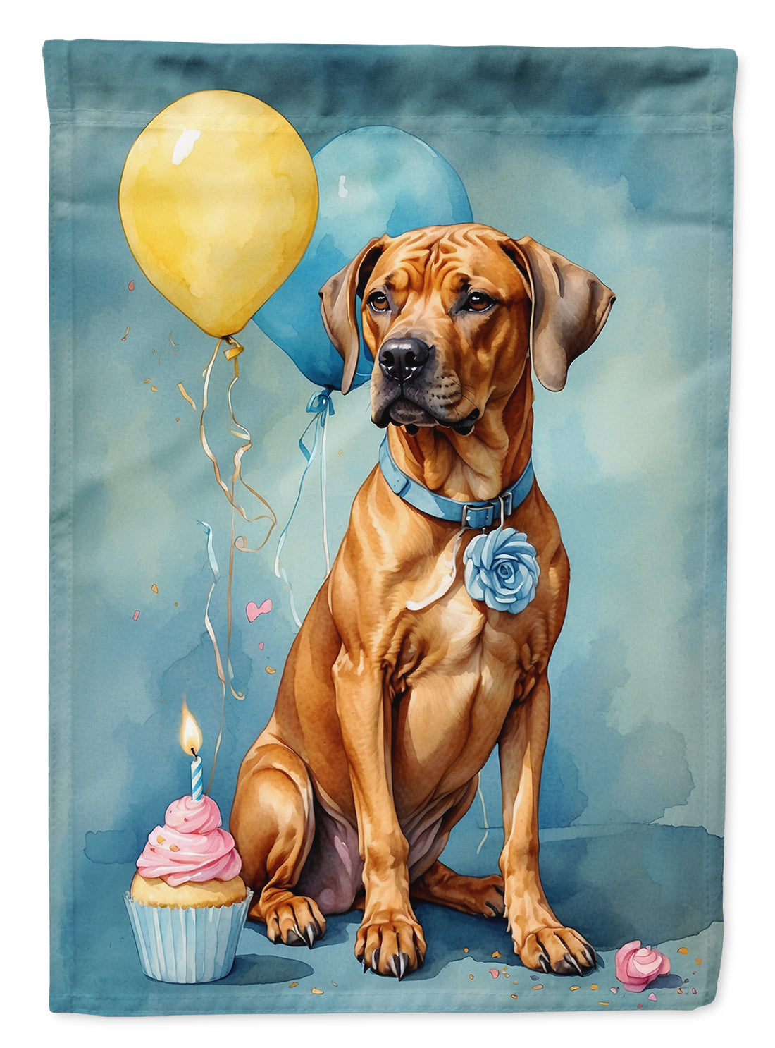 Buy this Rhodesian Ridgeback Happy Birthday Garden Flag