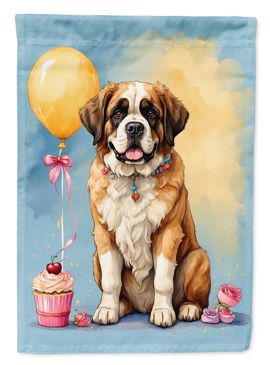 Buy this Saint Bernard Happy Birthday Garden Flag