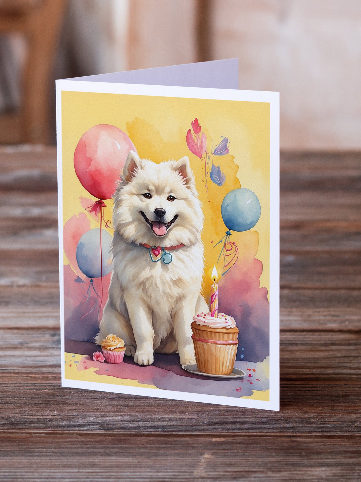 Samoyed Happy Birthday Greeting Cards Pack of 8
