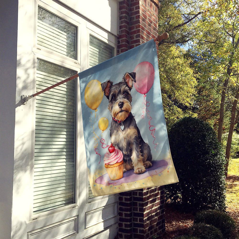 Schnauzer Happy Birthday House Flag