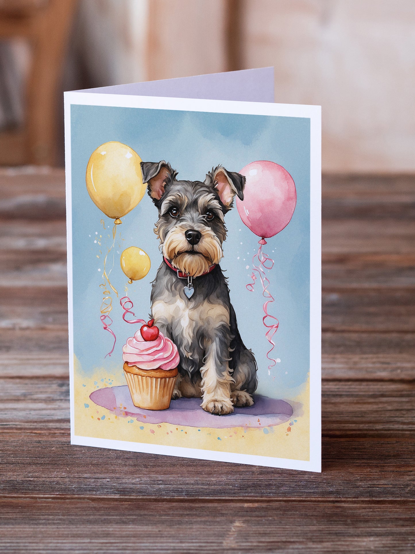 Schnauzer Happy Birthday Greeting Cards Pack of 8