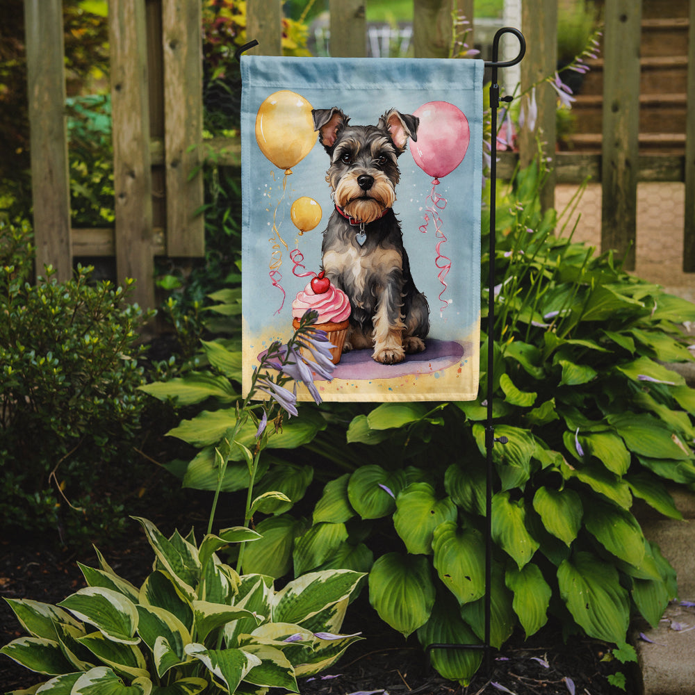 Schnauzer Happy Birthday Garden Flag