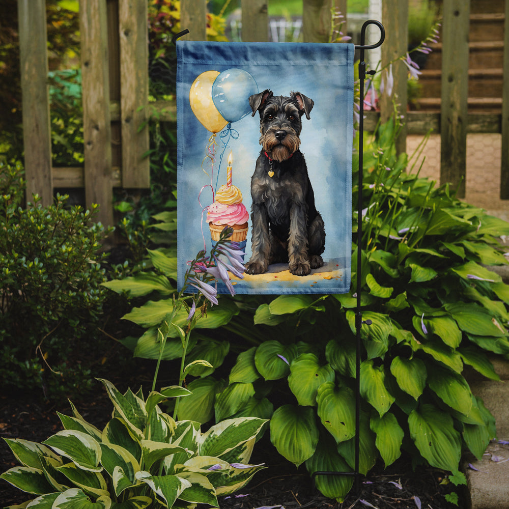 Schnauzer Happy Birthday Garden Flag