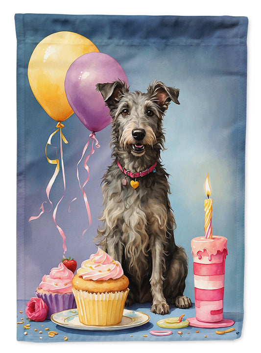 Buy this Scottish Deerhound Happy Birthday Garden Flag