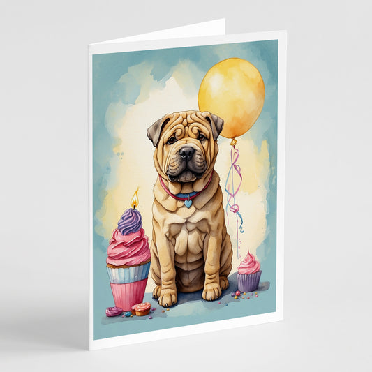Buy this Shar Pei Happy Birthday Greeting Cards Pack of 8