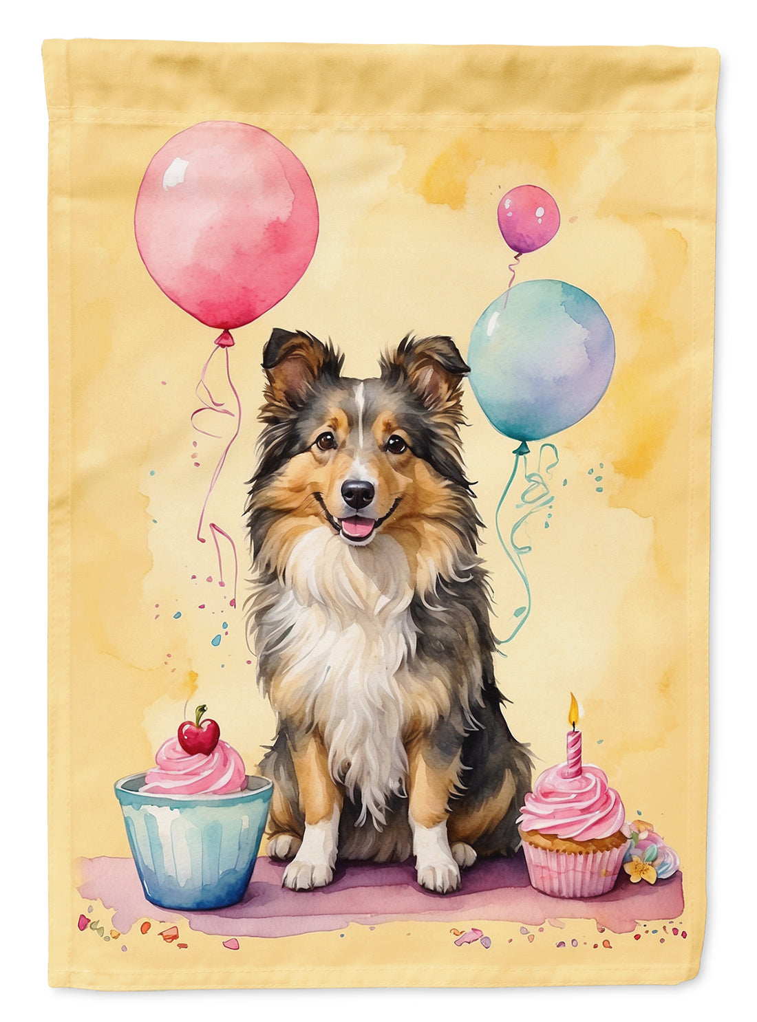 Buy this Sheltie Happy Birthday House Flag