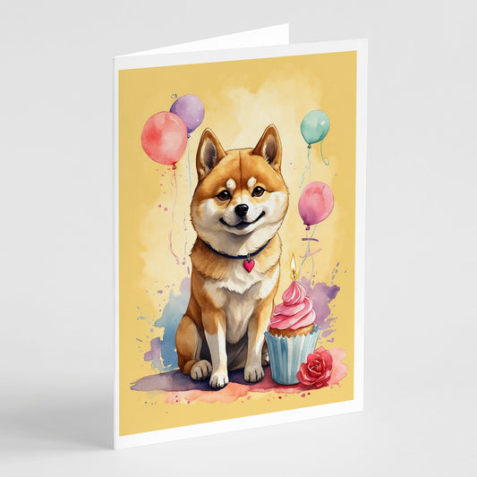 Buy this Shiba Inu Happy Birthday Greeting Cards Pack of 8