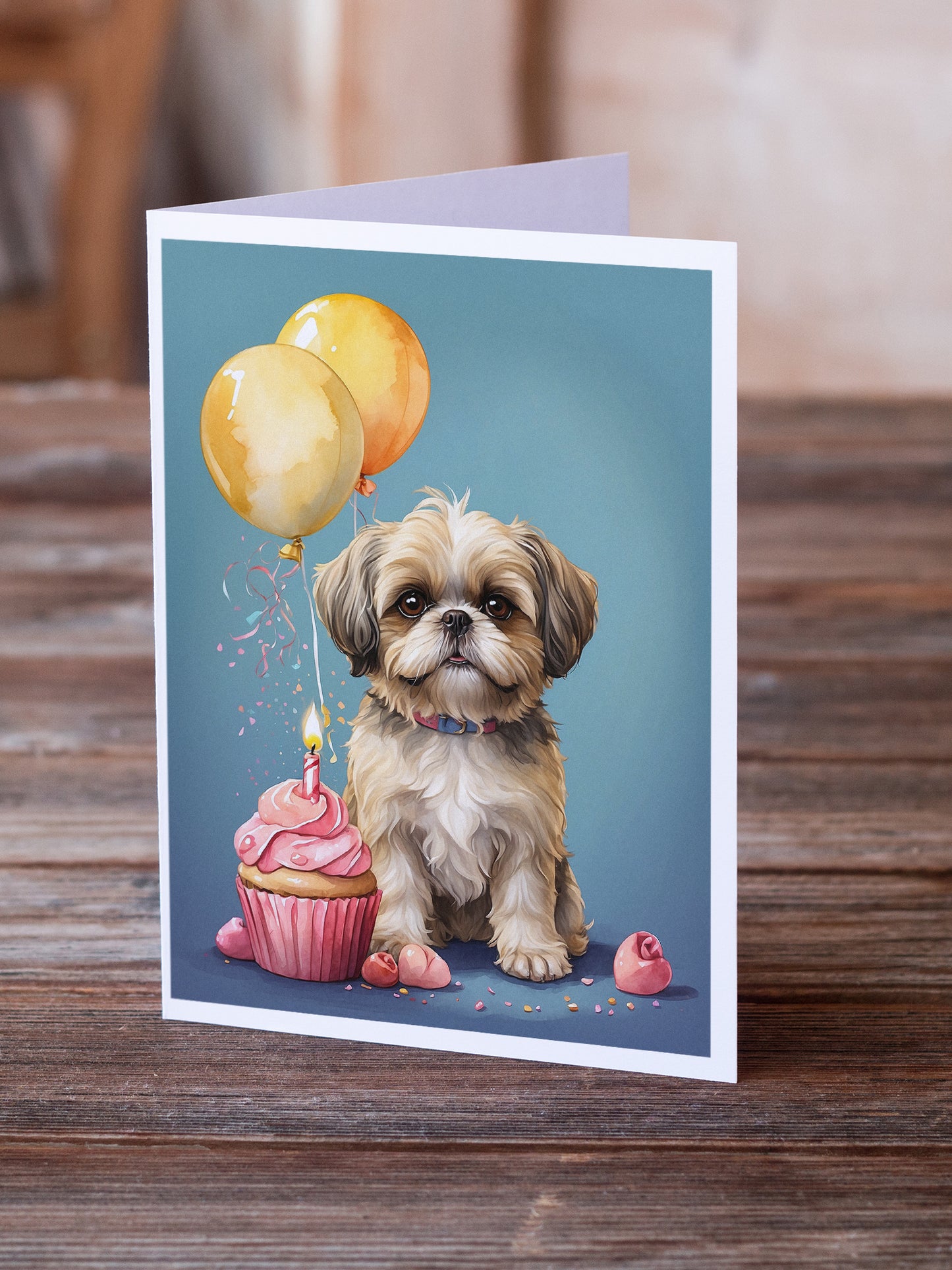 Shih Tzu Happy Birthday Greeting Cards Pack of 8