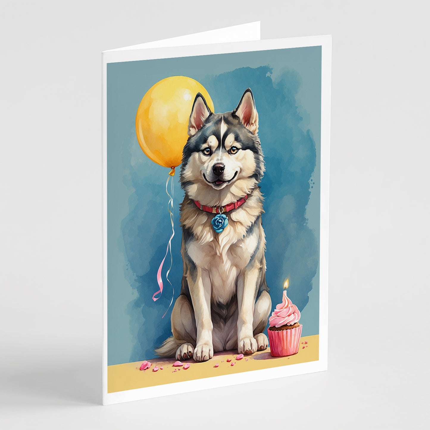 Buy this Siberian Husky Happy Birthday Greeting Cards Pack of 8