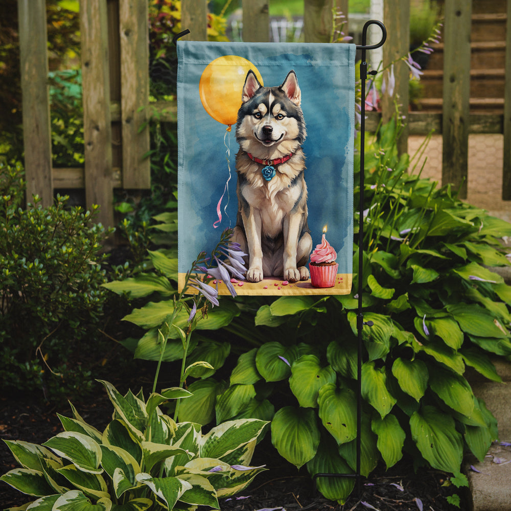 Siberian Husky Happy Birthday Garden Flag